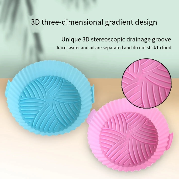 DIY Silicone Pot Tray Liner For Air Fryer Oven Accessories Pan Baking Mold Pastry Bakeware Kitchen Novel Shape Reusable Basket