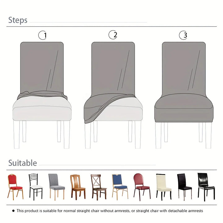 Elastic Dining Chair Cover Stretch Seat Slipcover Jacquard Spandex Protector Case for Kitchen Chair Seat Home Hotel Banquet