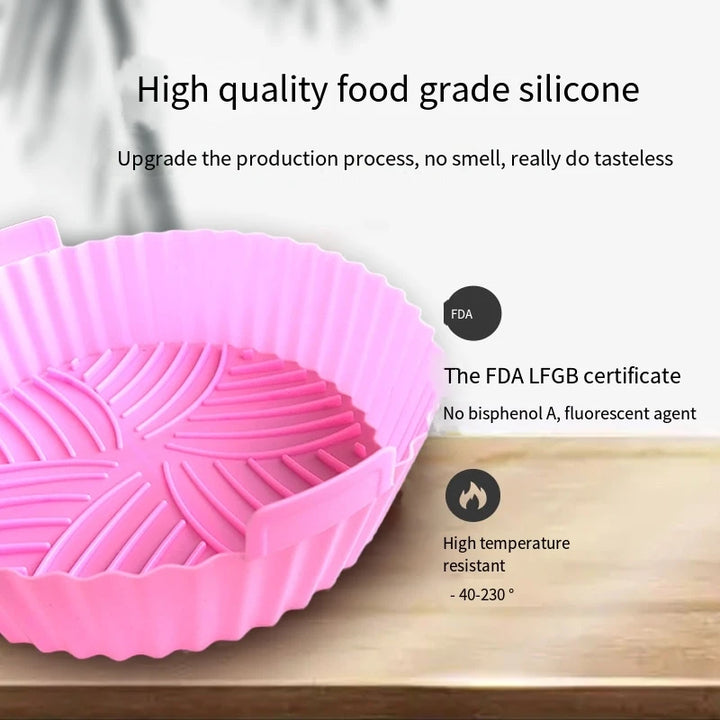 DIY Silicone Pot Tray Liner For Air Fryer Oven Accessories Pan Baking Mold Pastry Bakeware Kitchen Novel Shape Reusable Basket