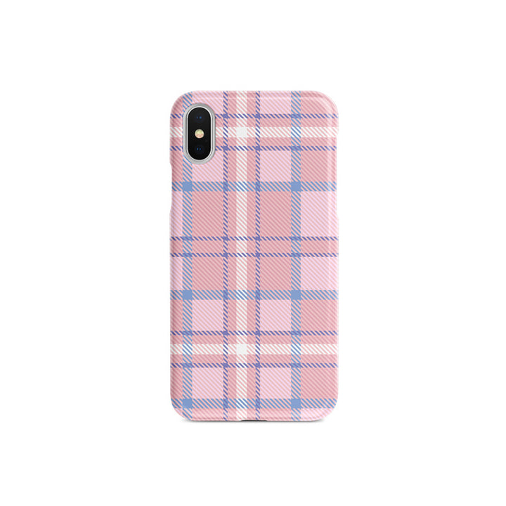 Little Lori Homemade Korean Ins Pink Phone Case Lattice