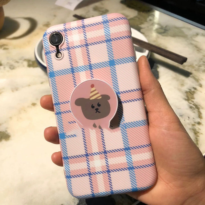 Little Lori Homemade Korean Ins Pink Phone Case Lattice