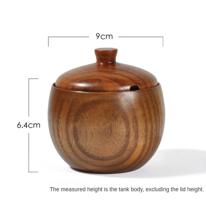 Solid Wood Seasoning Pot Creative Seasoning Bottle Wooden Retro Solid Wood Salt Shaker Kitchen Tools with Lid Seasoning Pot 2021