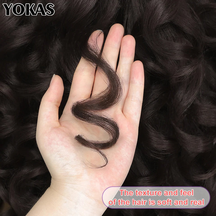 24 Inch Synthetic Lace Front Wigs For Afro Women Glueless Curly Afro Lace Front Wigs for Black Women High Temperature Fiber Wigs